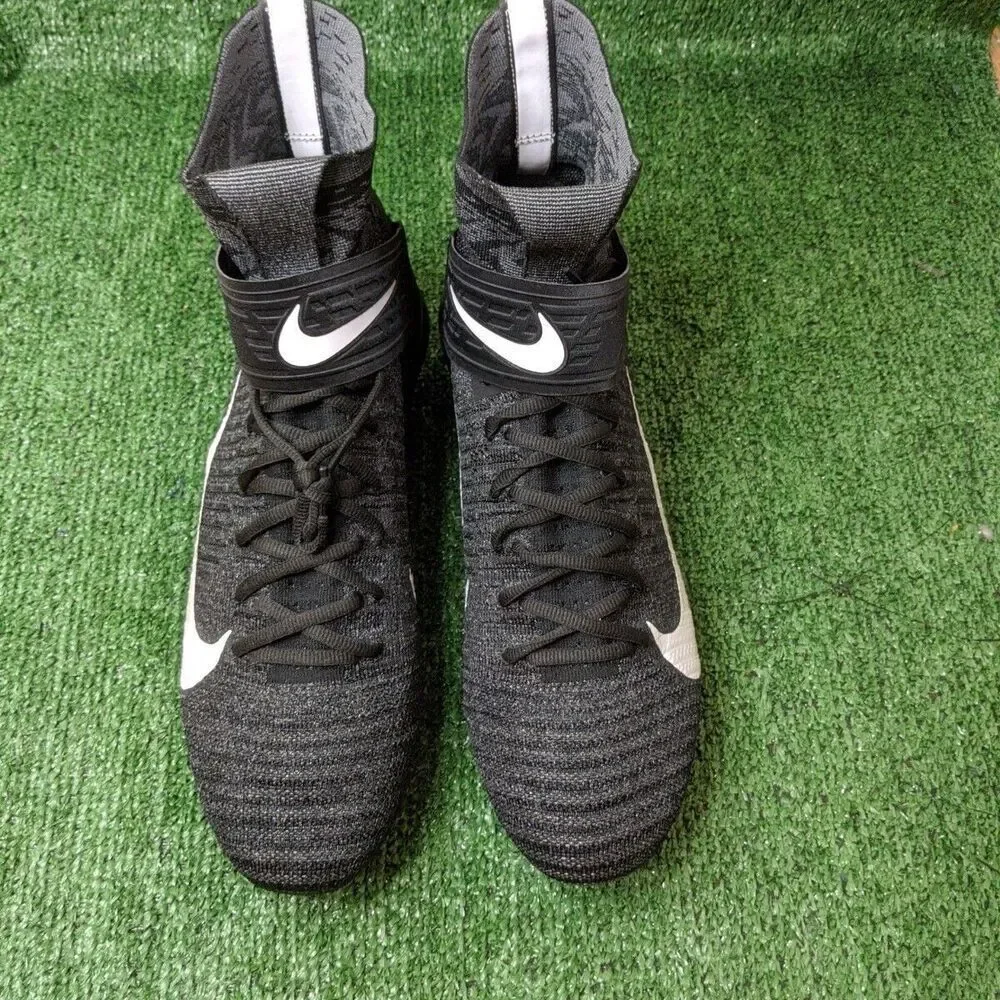 Nike Alpha Menace Elite 2 Flyknit Football Cleats CI1530-001 Black Men's‎ Sz 13